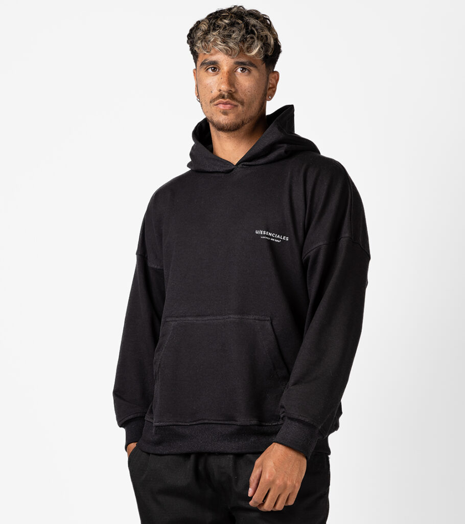Poleron Hoodie Negro Concepto Vintage