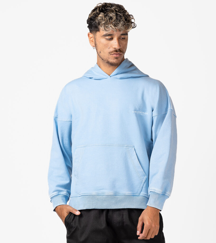 Poleron Hoodie Celeste Frío Concepto Vintage