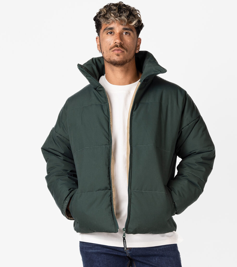 Chaqueta Puffer Basic Verde Concepto Vintage