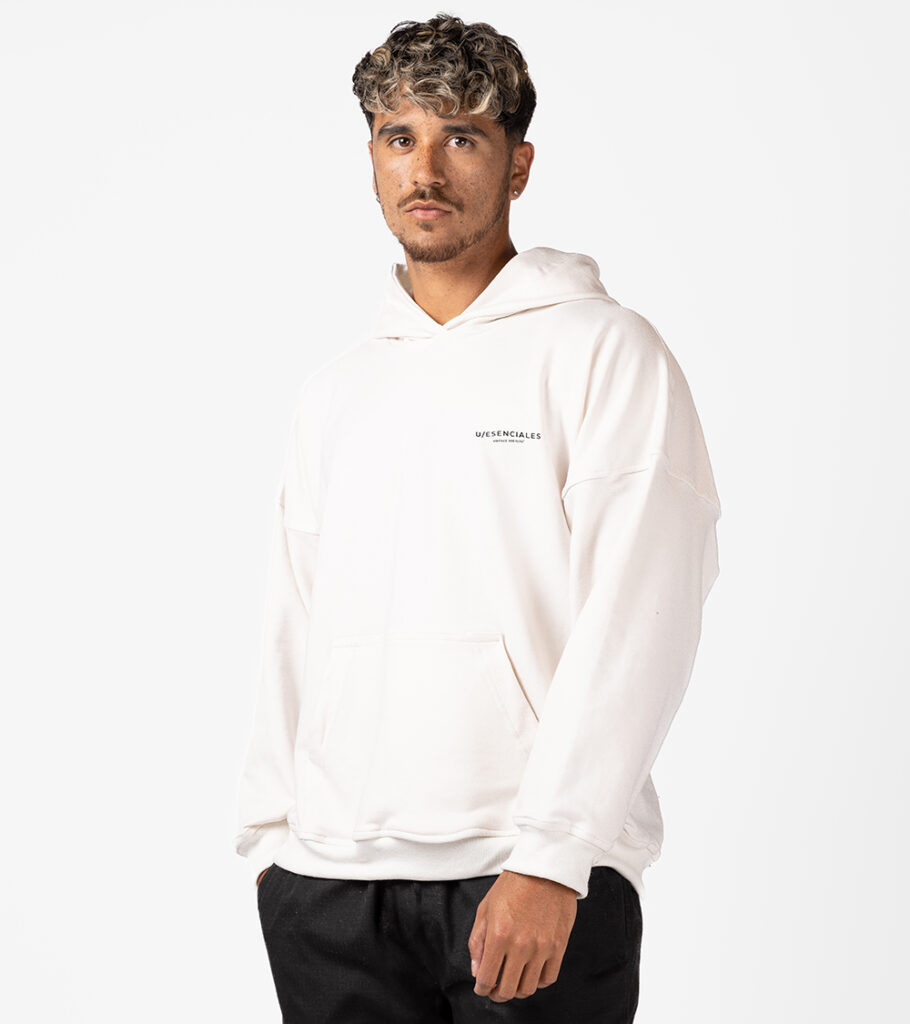 Poleron Hoodie Crema Concepto Vintage